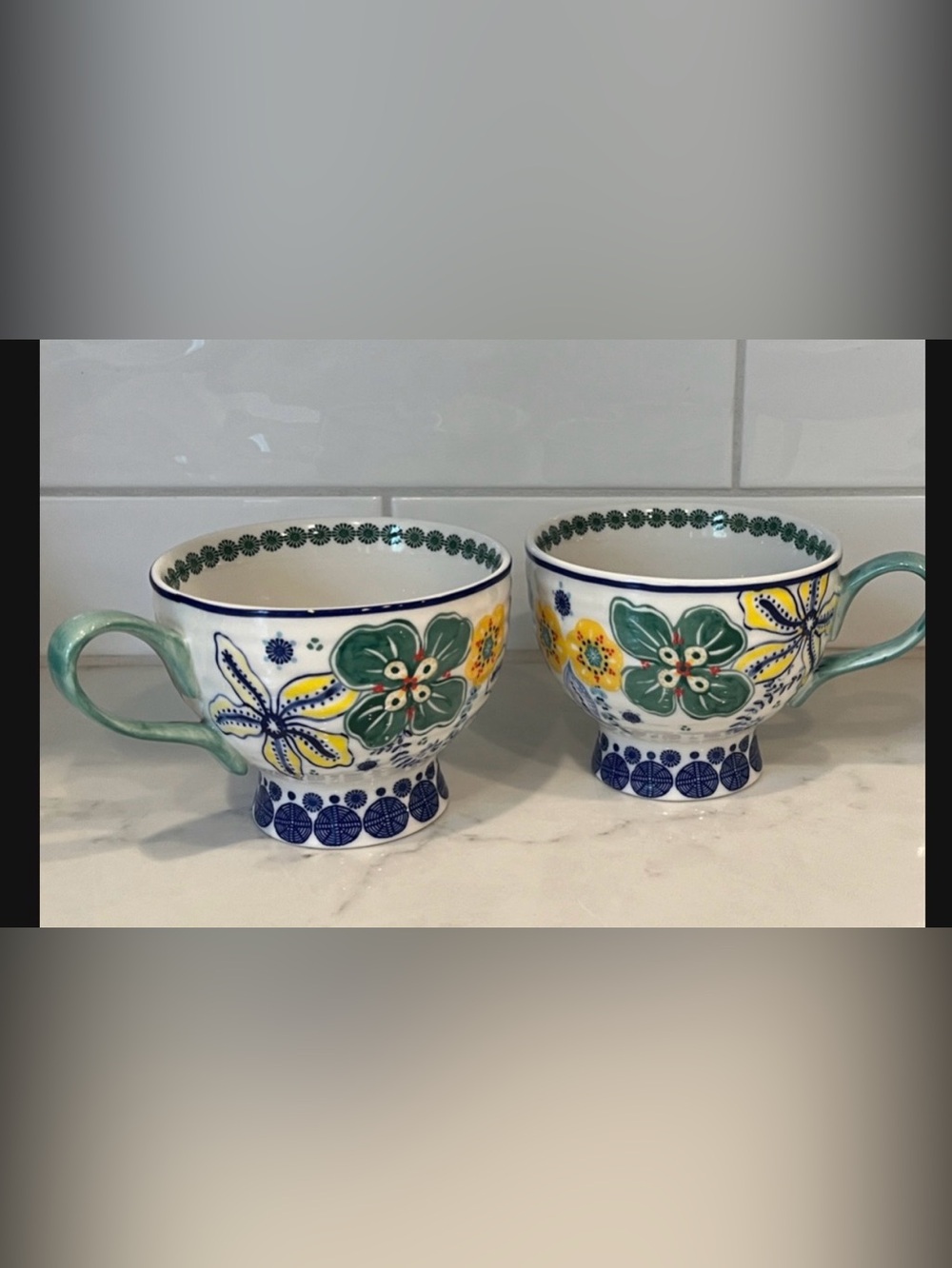 Anthropologie Set of 2 Jennifer Orkin Lewis Mugs